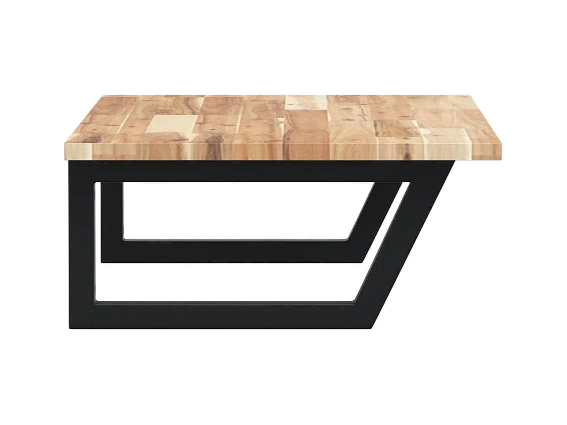 Étagère de vasque murale acier et bois massif d'acacia