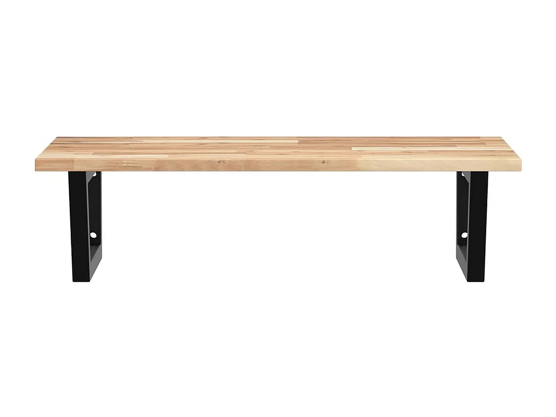 Waschbeckenregal Wandmontage Stahl und Akazienholz