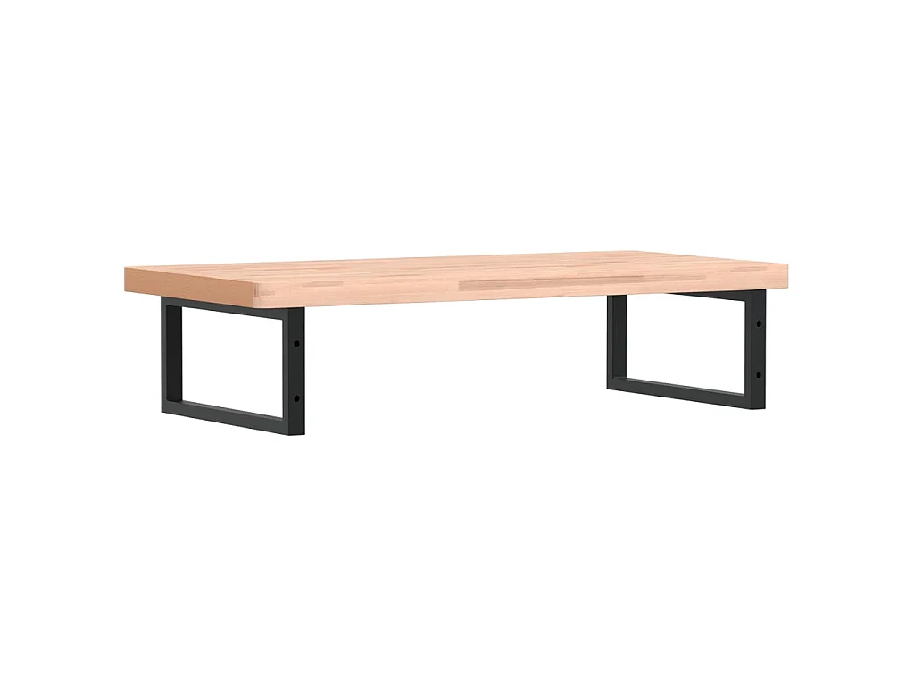Waschbeckenregal Wandmontage Stahl und Massivholz Buche