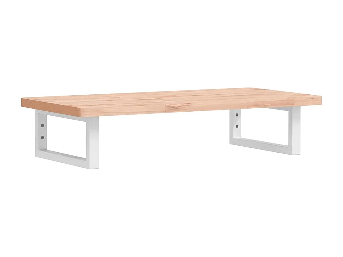 Waschbeckenregal Wandmontage Stahl und Massivholz Buche