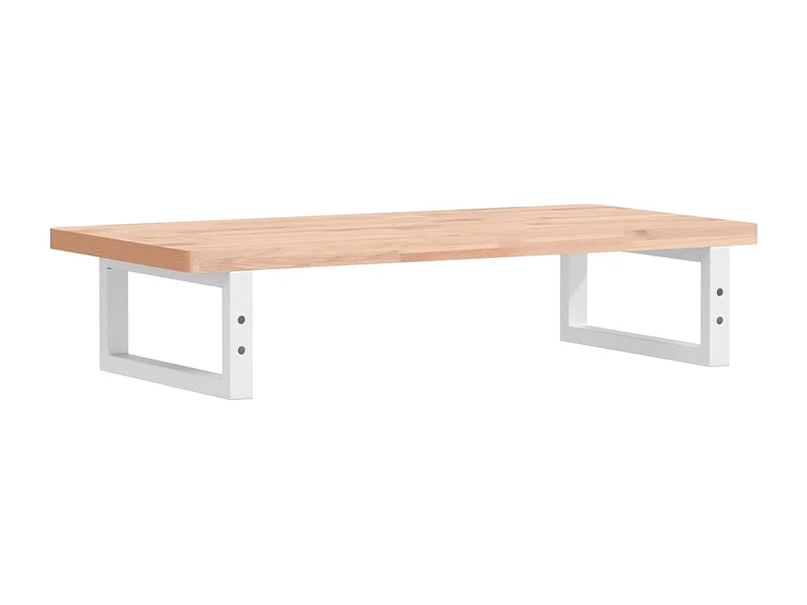 Waschbeckenregal Wandmontage Stahl und Massivholz Buche