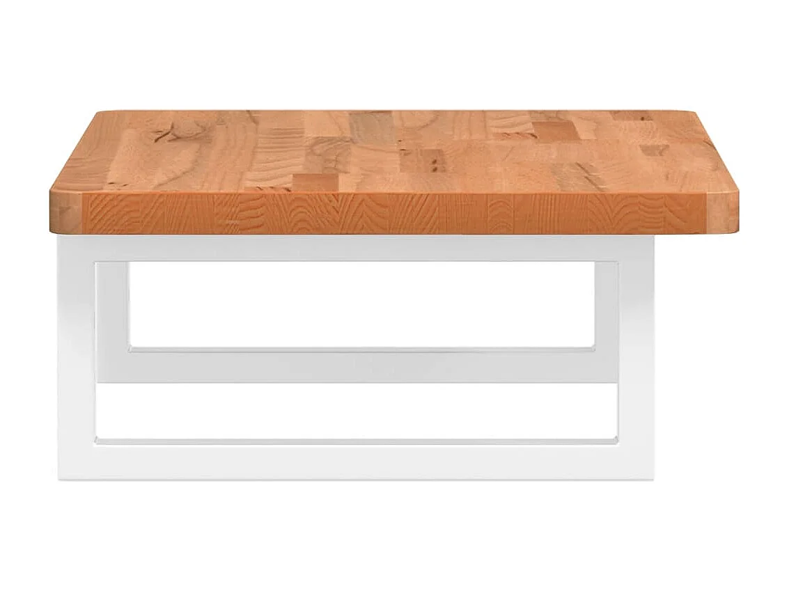 Waschbeckenregal Wandmontage Stahl und Massivholz Buche