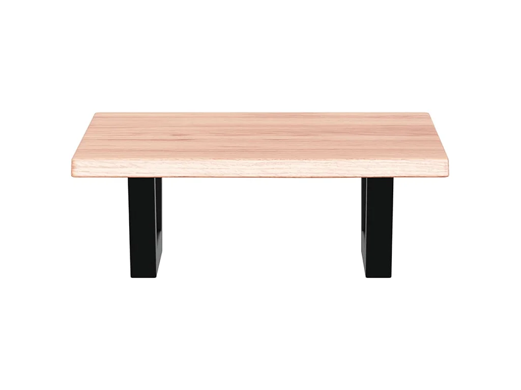 Estante de lavabo de pared de acero y madera maciza de roble