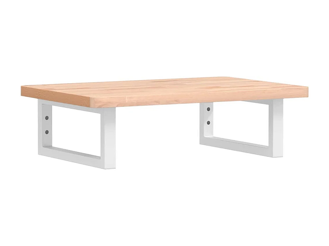 Waschbeckenregal Wandmontage Stahl und Massivholz Buche