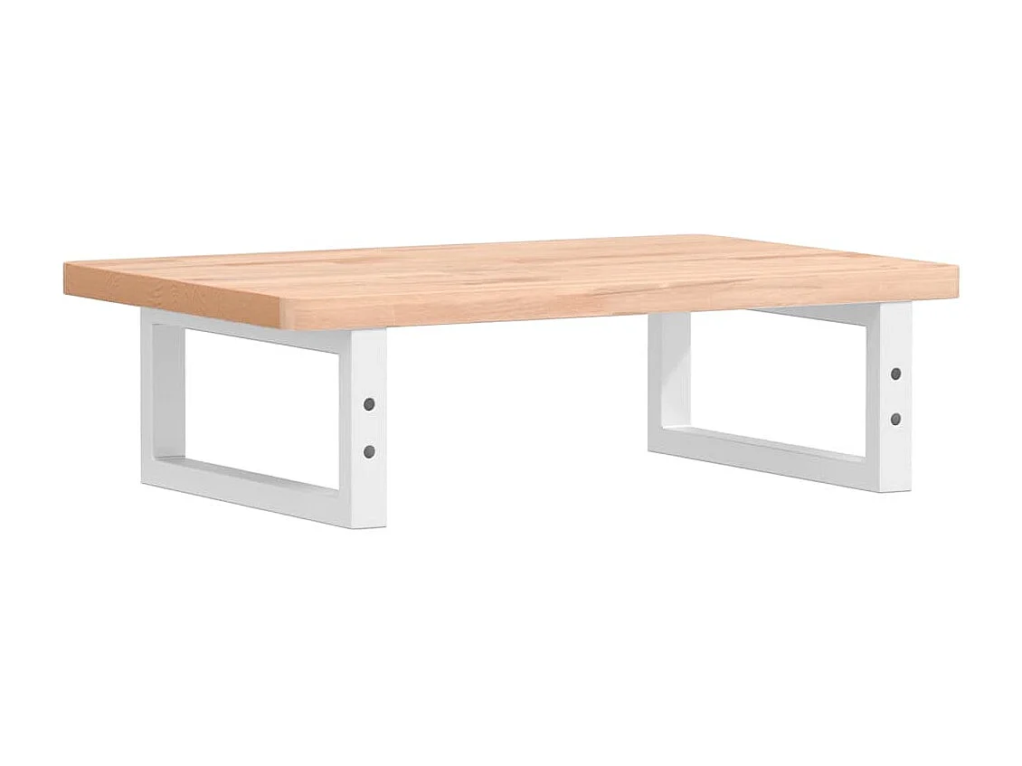 Waschbeckenregal Wandmontage Stahl und Massivholz Buche