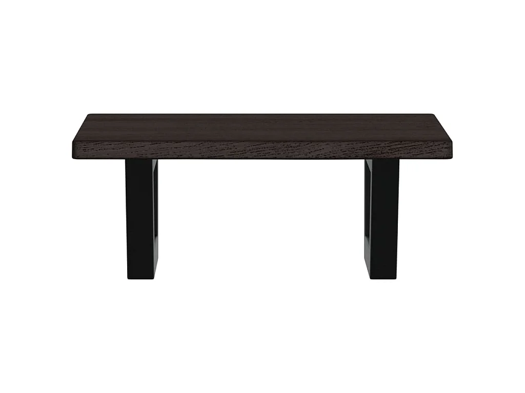 Estante de lavabo de pared de acero y madera maciza de roble