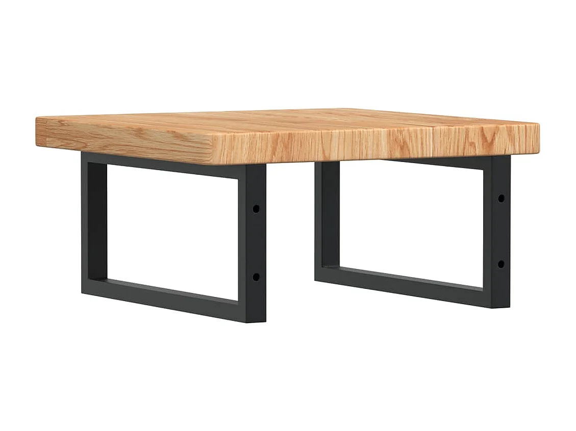 Étagère de vasque murale acier et bois de chêne massif