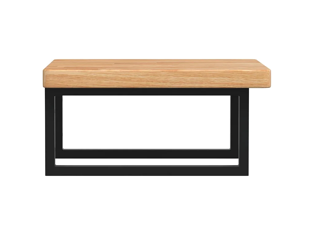 Estante de lavabo de pared de acero y madera maciza de roble