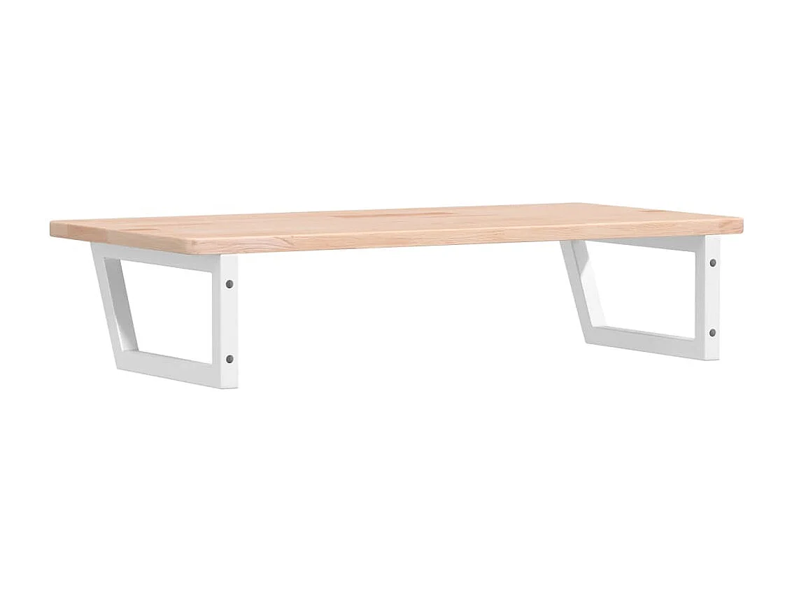 Prateleira de parede p/ lavatório aço/madeira carvalho maciça