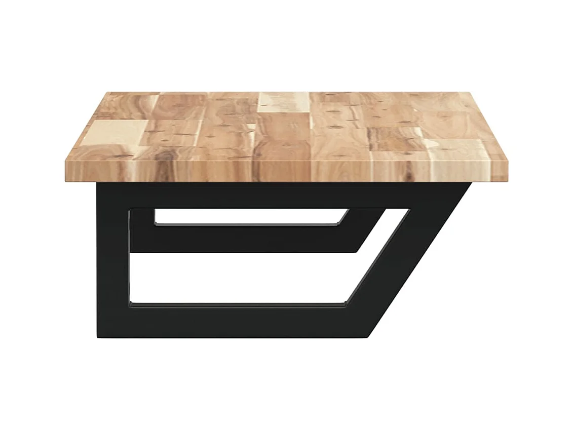 Étagère de vasque murale acier et bois massif d'acacia