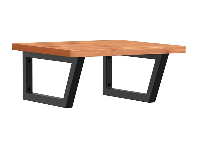 Badkamer wandschap staal en massief beukenhout