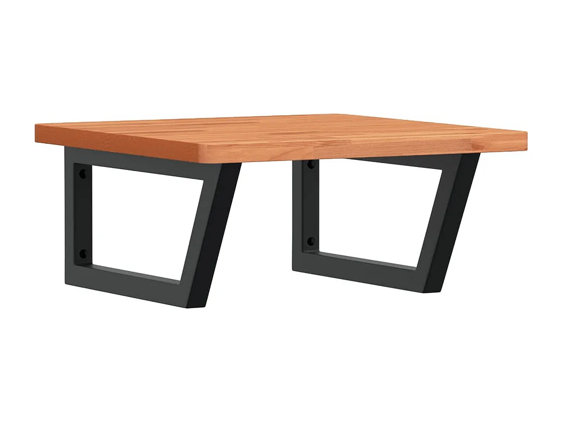 Étagère de vasque murale acier et bois massif de hêtre