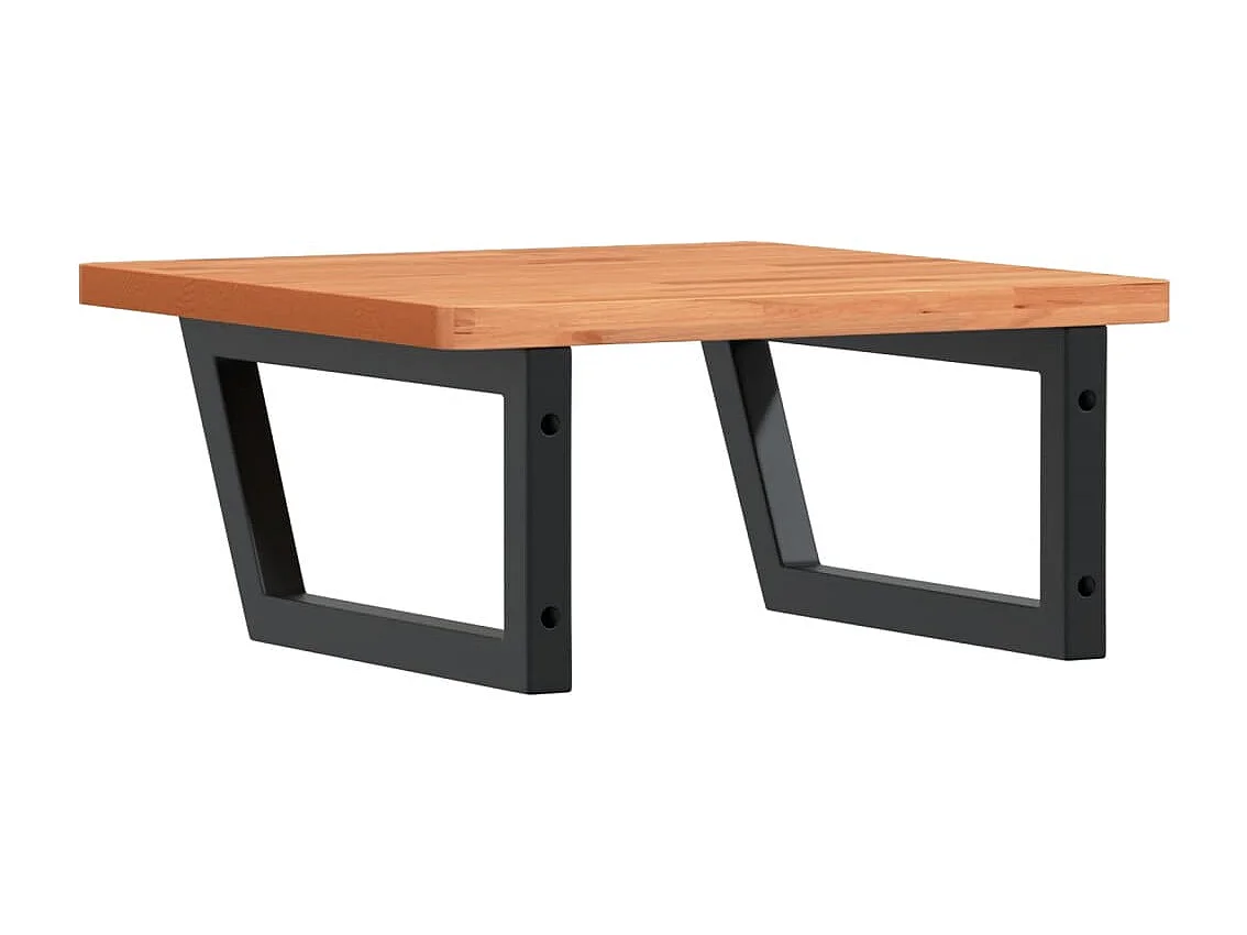 Étagère de vasque murale acier et bois massif de hêtre