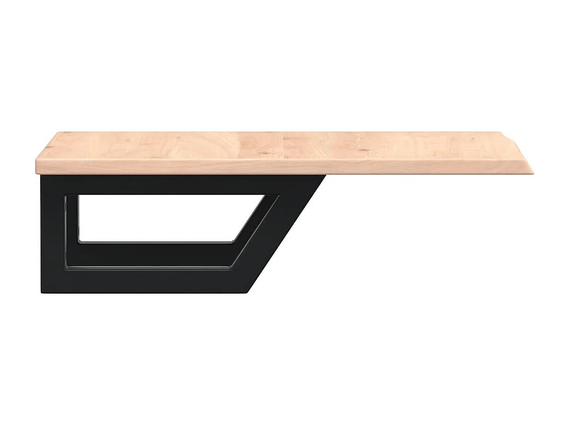 Étagère de vasque murale acier et bois de chêne massif