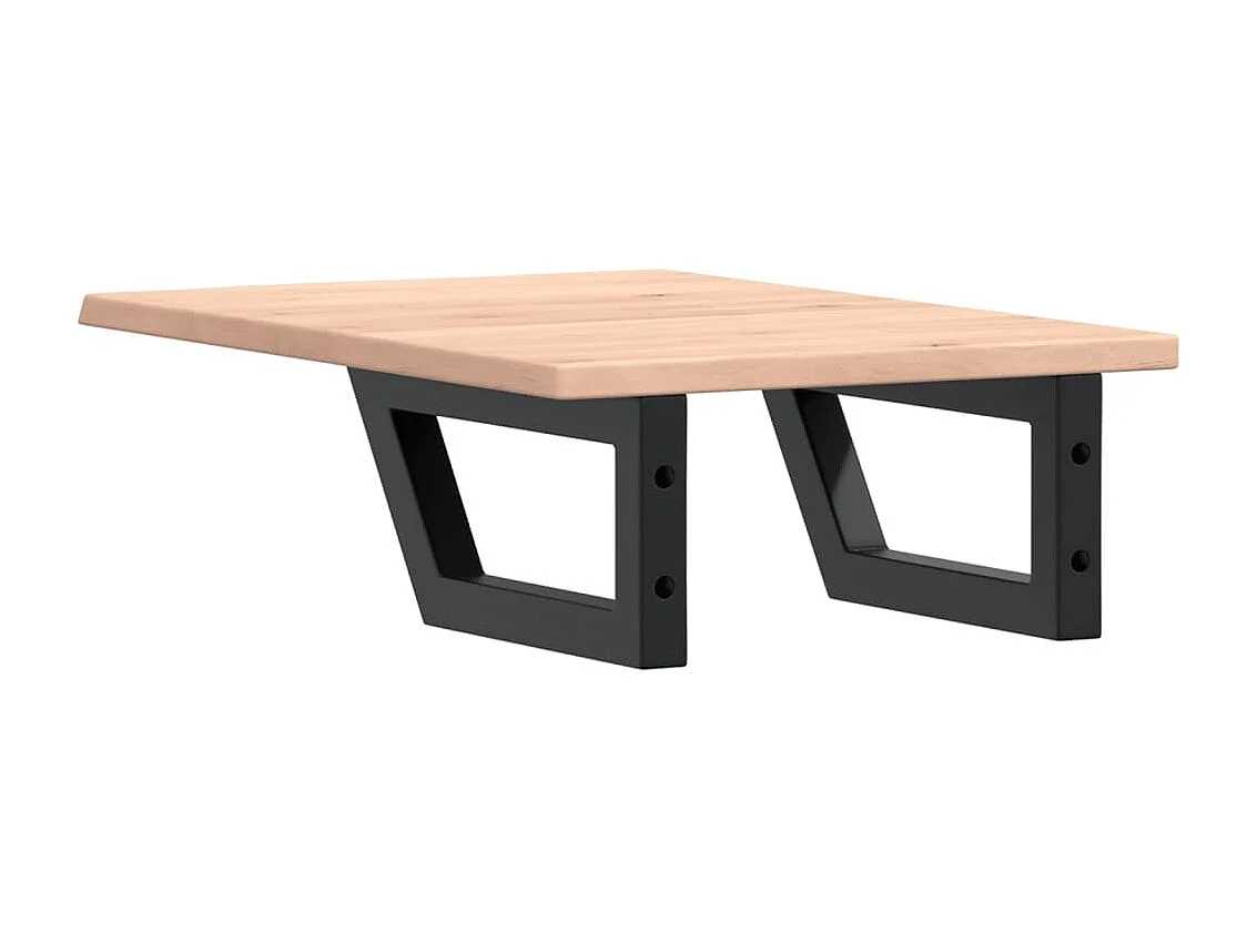 Étagère de vasque murale acier et bois de chêne massif