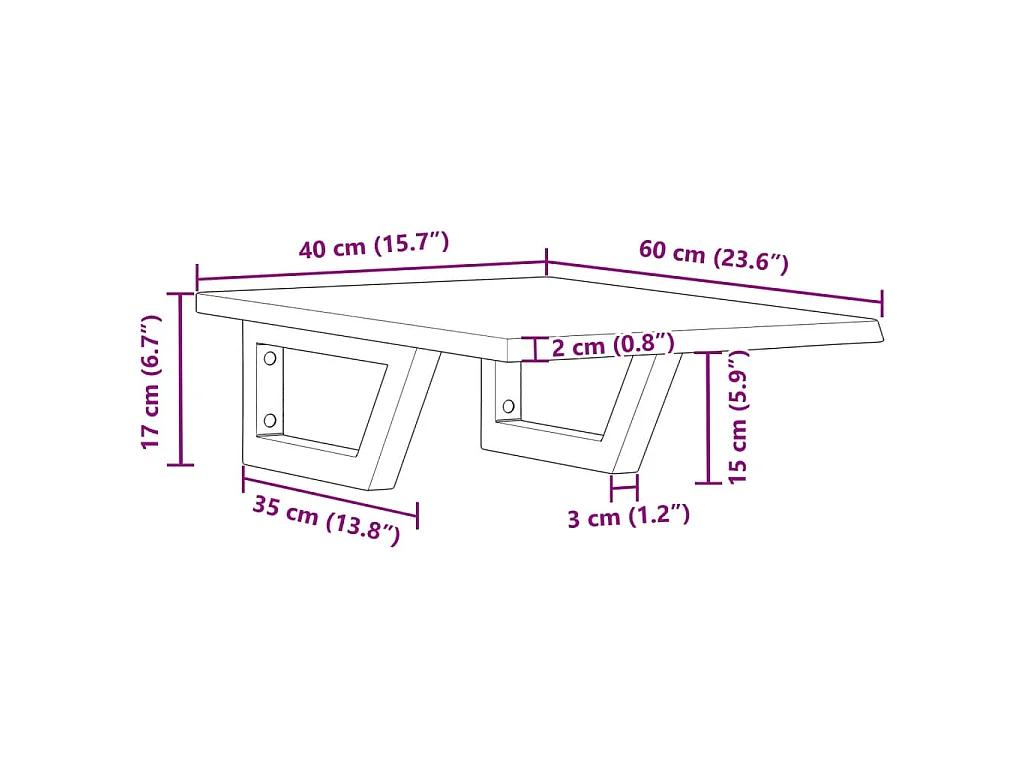 Badkamer wandschap staal en massief eikenhout