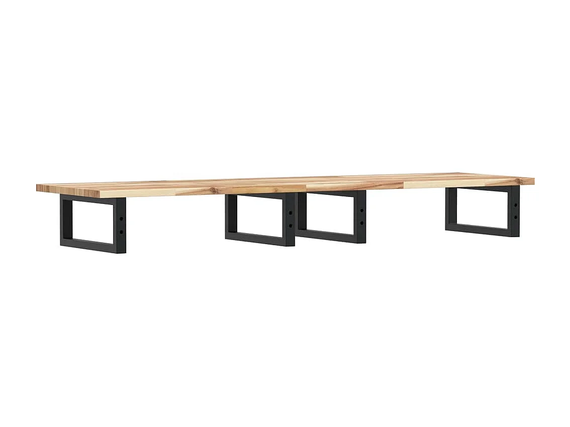 Waschbeckenregal Wandmontage Stahl und Akazienholz