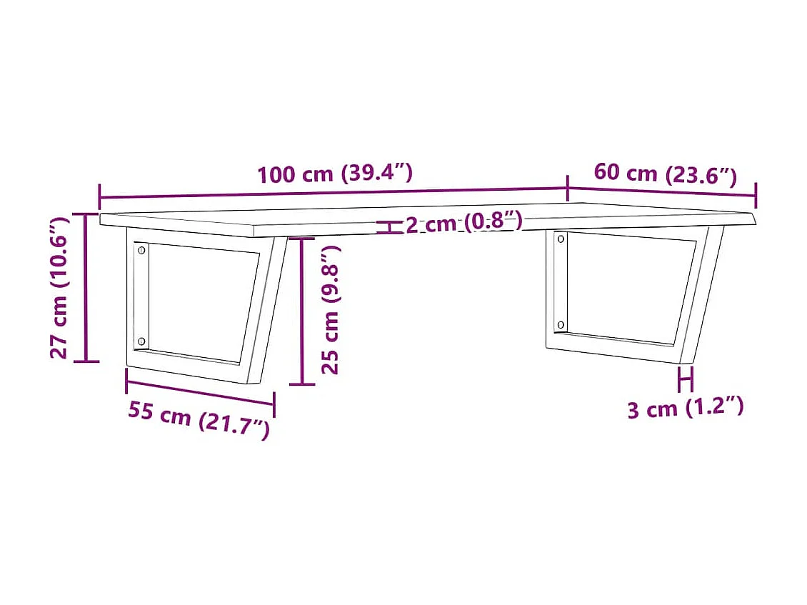 Badkamer wandschap staal en massief eikenhout