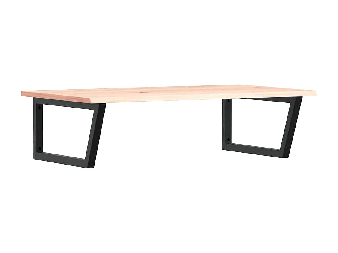 Waschtischplatte mit Halterung Stahl und Massivholz Eiche