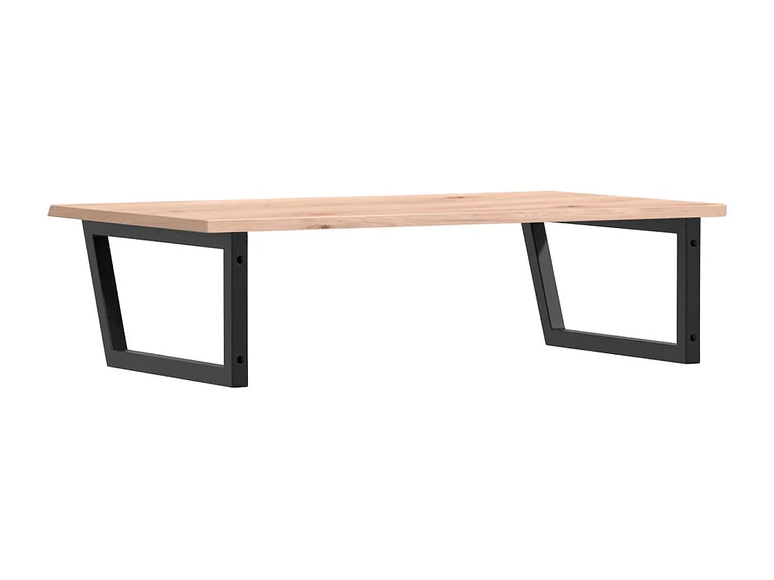 Waschtischplatte mit Halterung Stahl und Massivholz Eiche