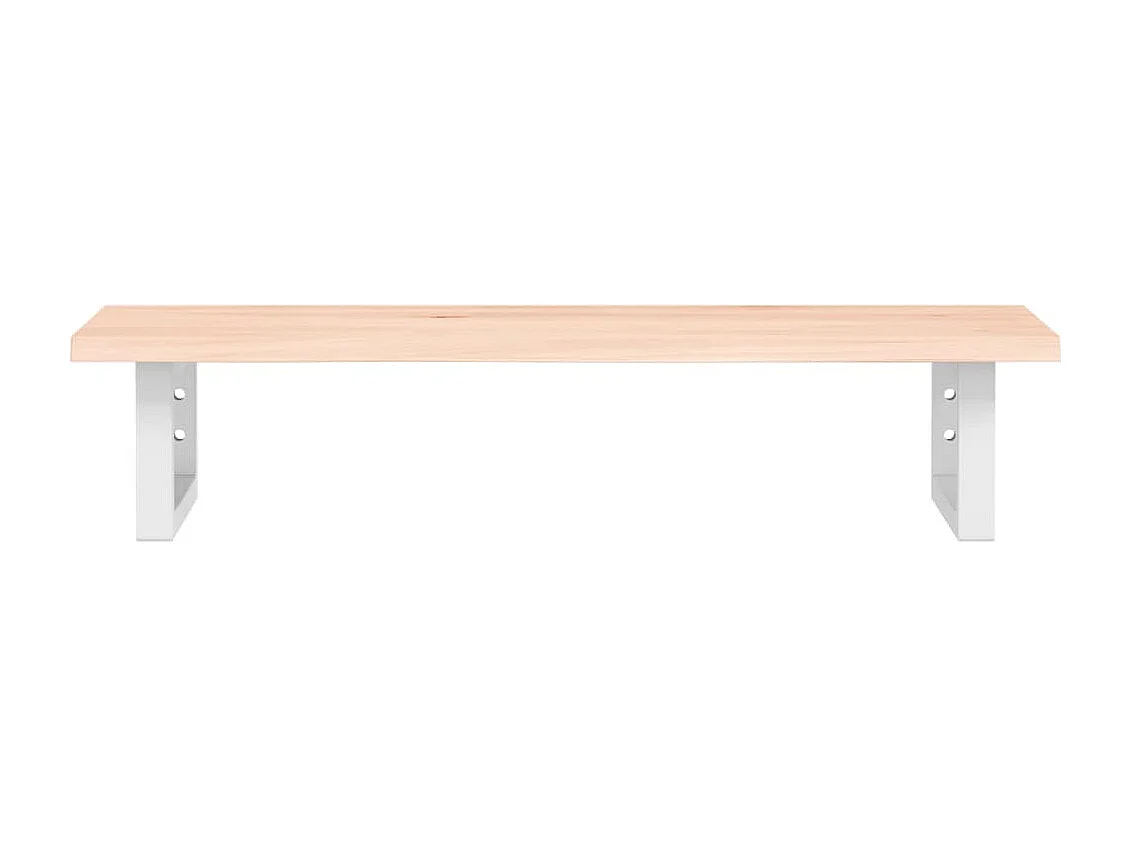 Waschtischplatte mit Halterung Stahl und Massivholz Eiche