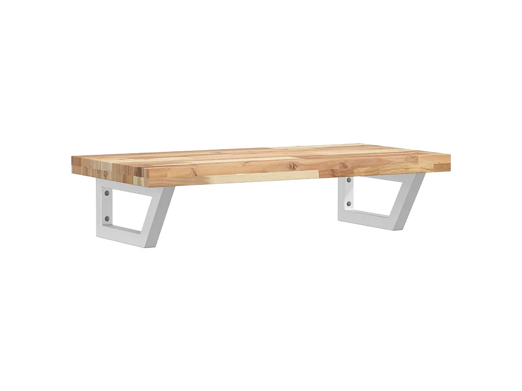 Waschbeckenregal Wandmontage Stahl und Akazienholz