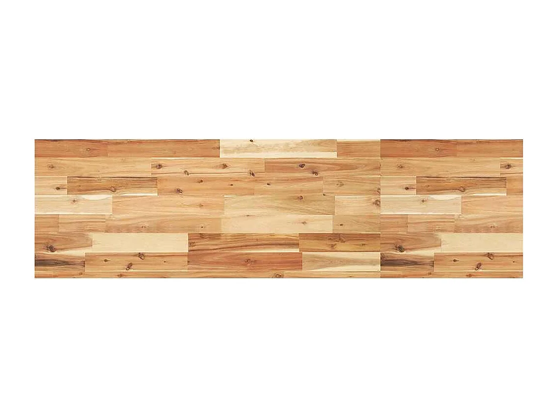 Étagère de vasque murale acier et bois massif d'acacia