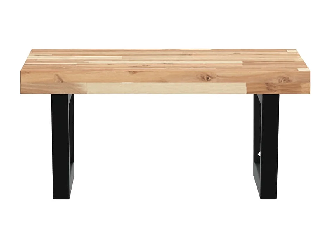 Ripiano a Parete per Lavabo in Acciaio e Massello di Acacia