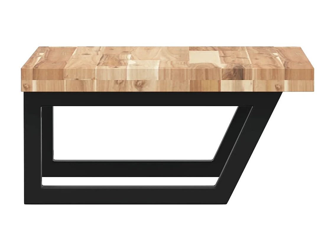 Ripiano a Parete per Lavabo in Acciaio e Massello di Acacia