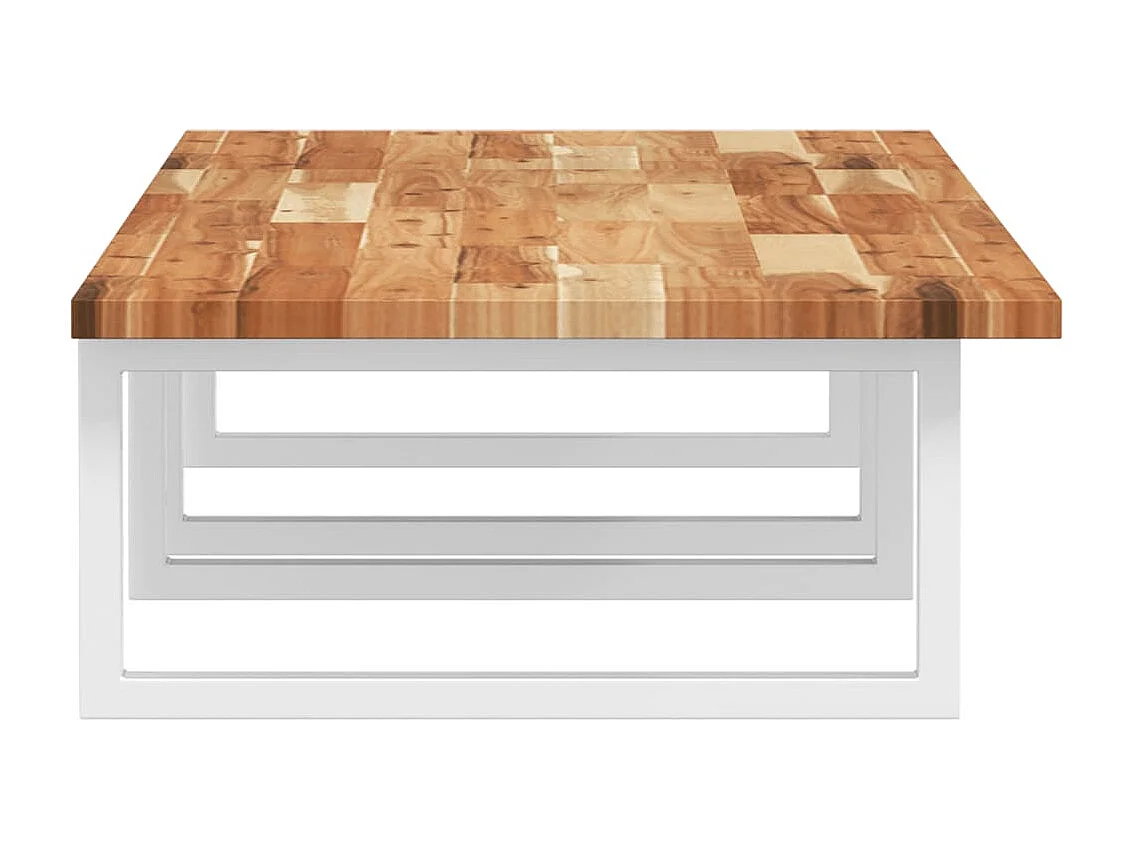 Estante de lavabo de pared acero y madera maciza de acacia