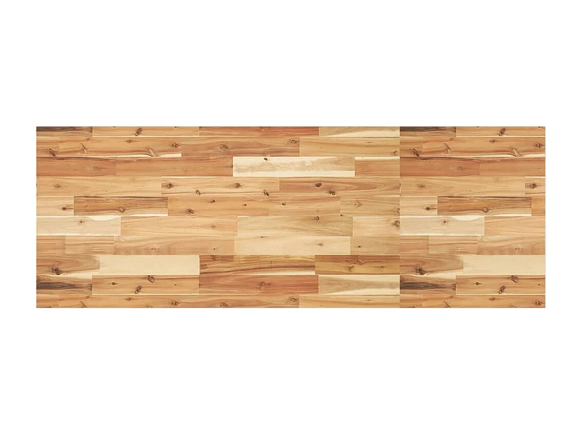 Étagère de vasque murale acier et bois massif d'acacia