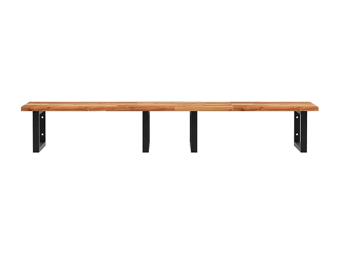 Waschbeckenregal Wandmontage Stahl und Akazienholz