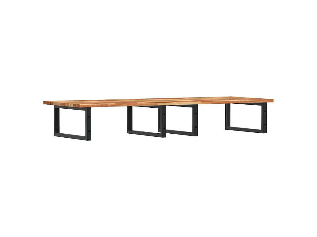 Estante de lavabo de pared acero y madera maciza de acacia