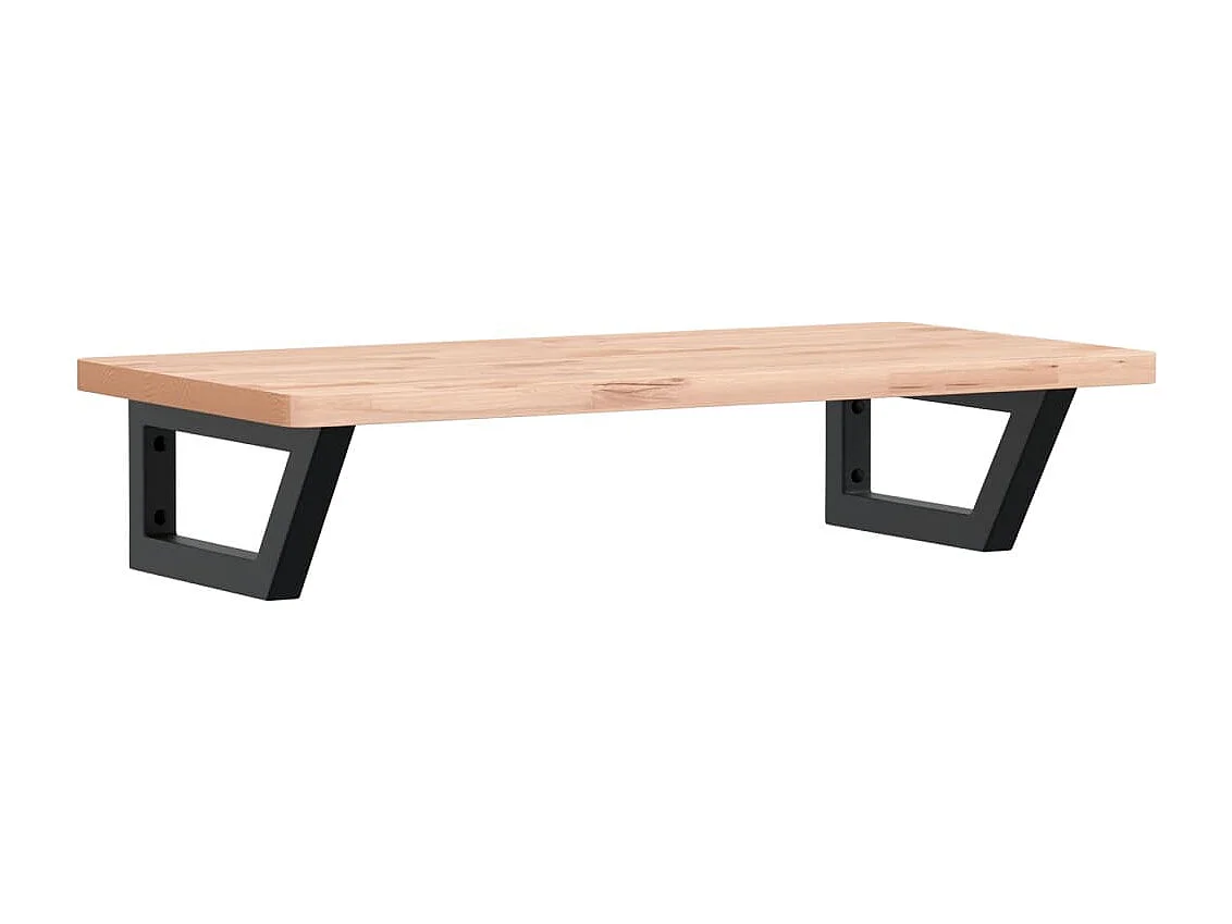 Waschbeckenregal Wandmontage Stahl und Massivholz Buche