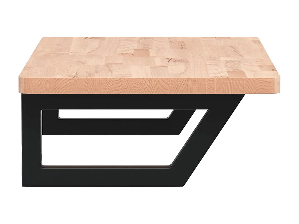 Waschbeckenregal Wandmontage Stahl und Massivholz Buche