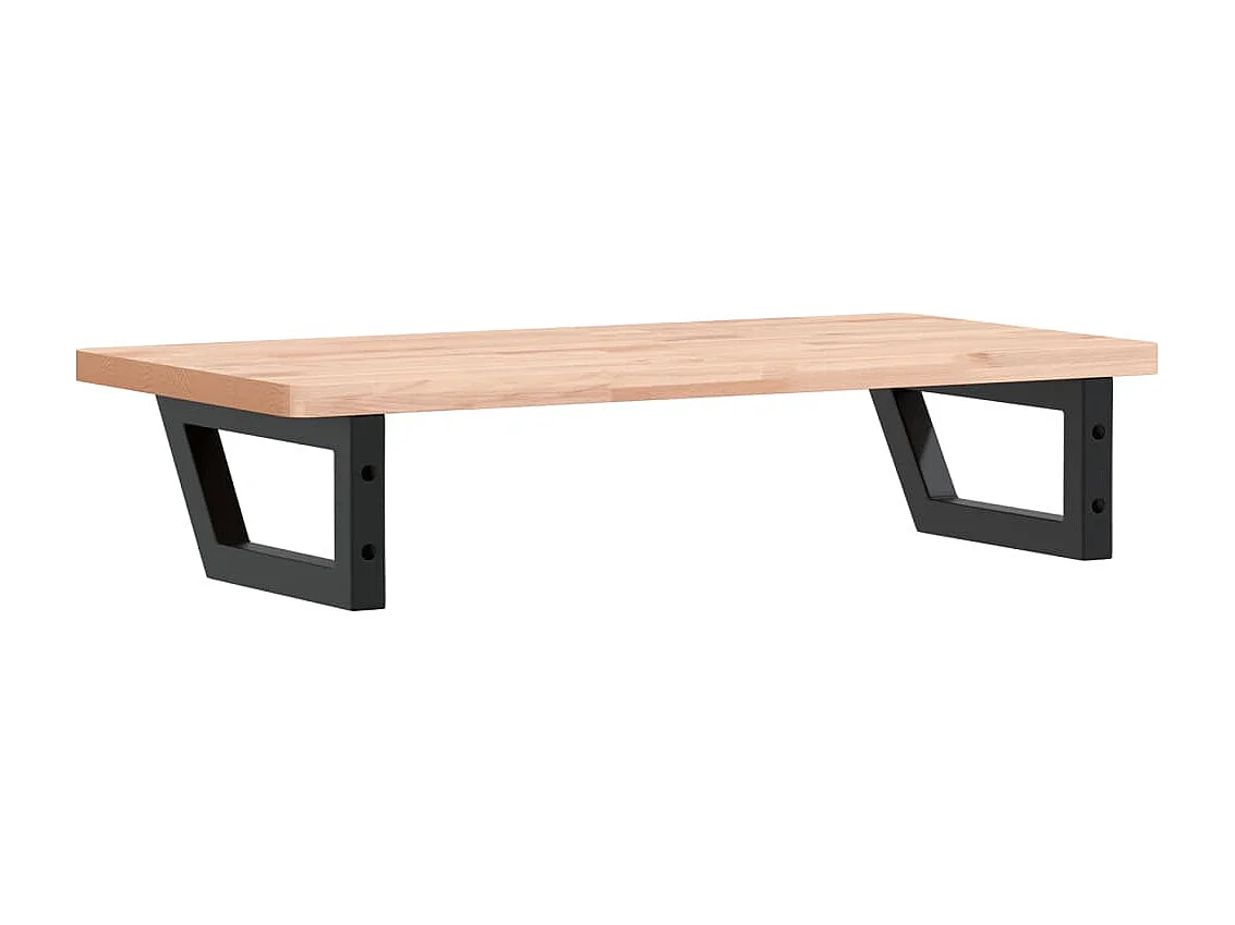 Waschbeckenregal Wandmontage Stahl und Massivholz Buche