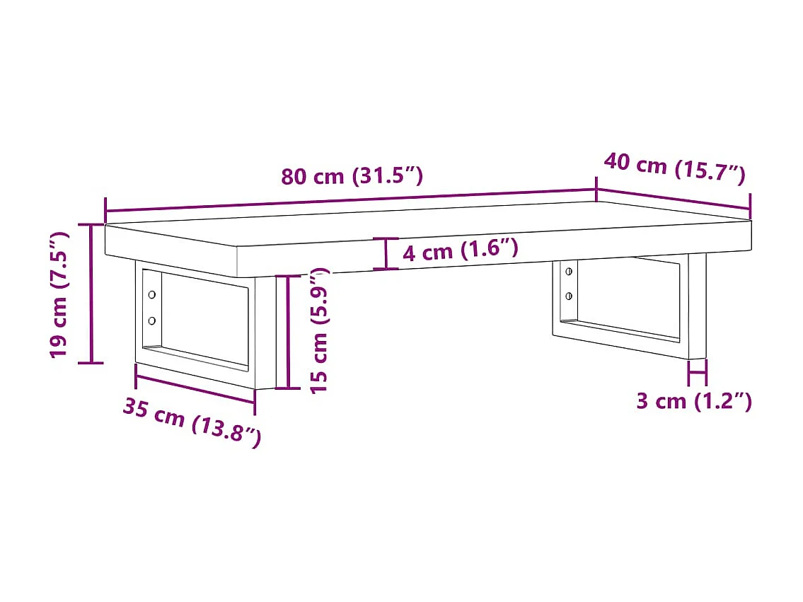 Badkamer wandschap staal en massief acaciahout