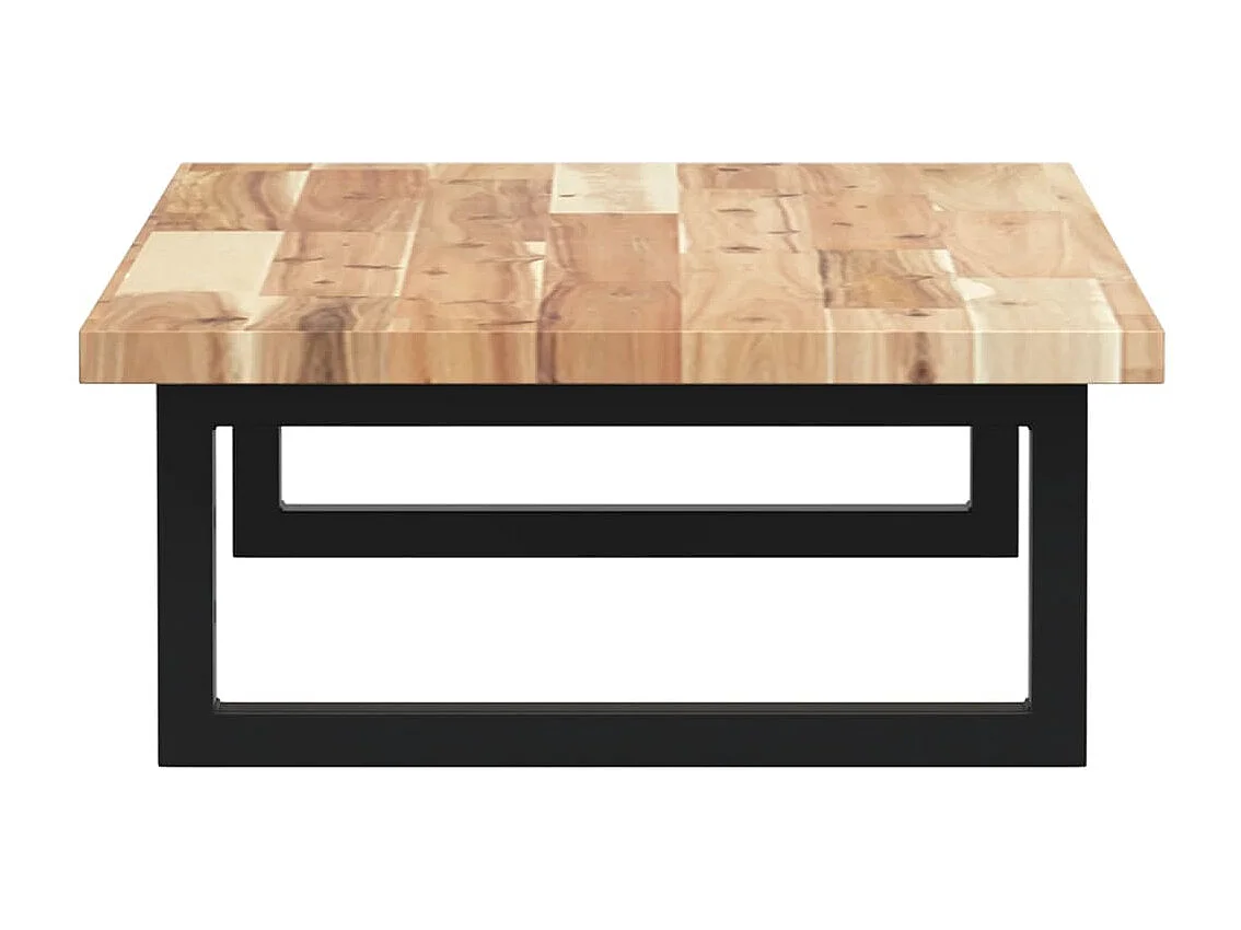 Étagère de vasque murale acier et bois massif d'acacia