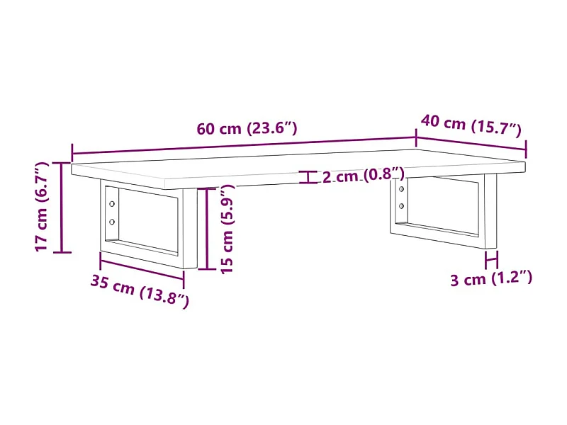 Badkamer wandschap staal en massief acaciahout