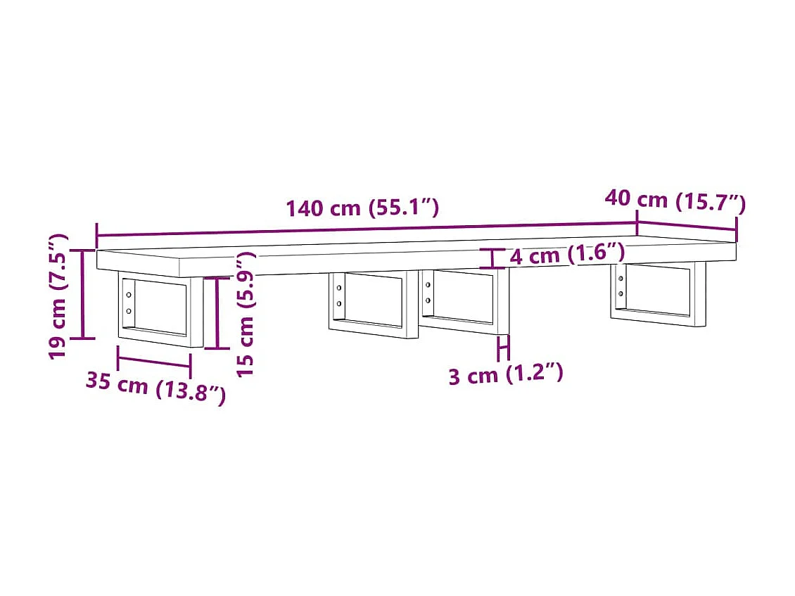 Waschbeckenregal Wandmontage Stahl und Akazienholz