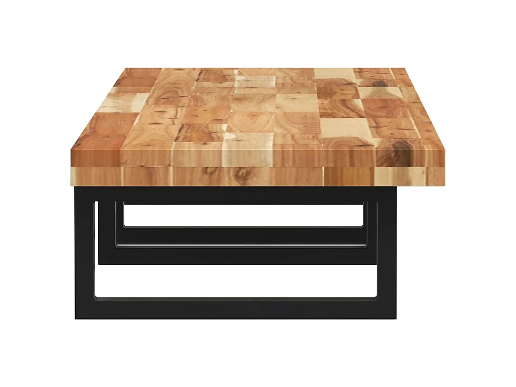 Badkamer wandschap staal en massief acaciahout