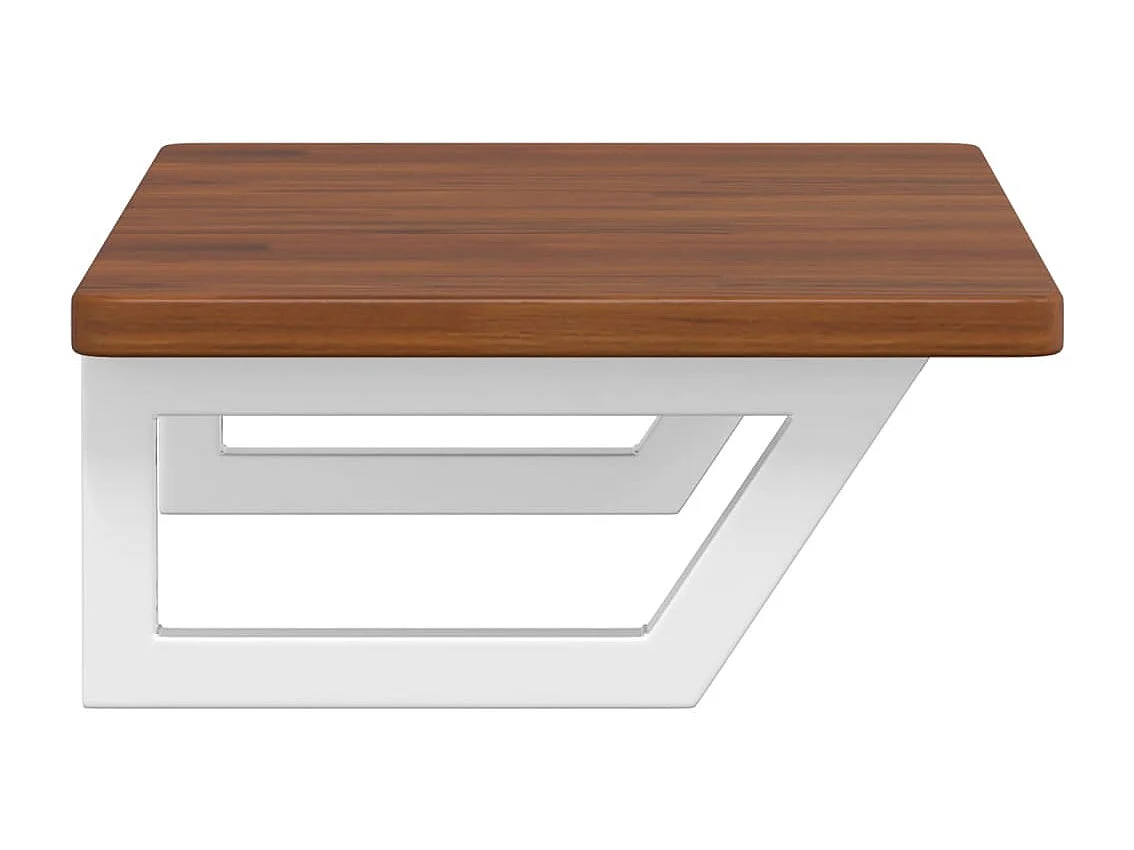 Ripiano a Parete per Lavabo in Acciaio e Massello di Rovere