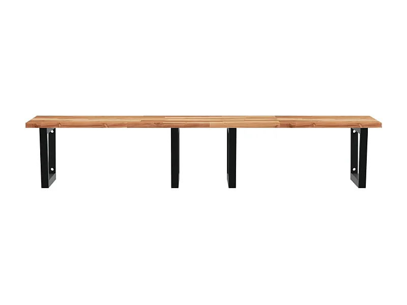 Waschbeckenregal Wandmontage Stahl und Akazienholz