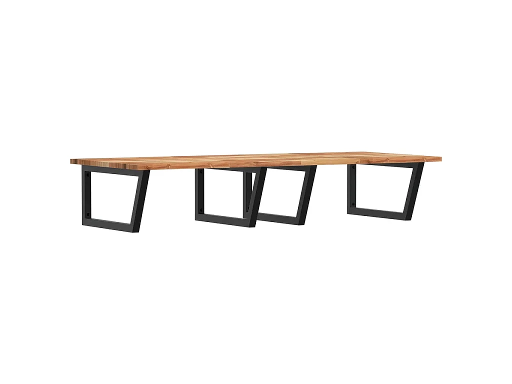 Waschbeckenregal Wandmontage Stahl und Akazienholz