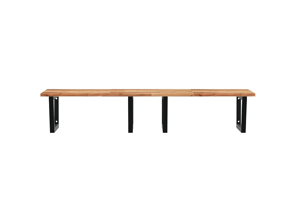 Waschbeckenregal Wandmontage Stahl und Akazienholz