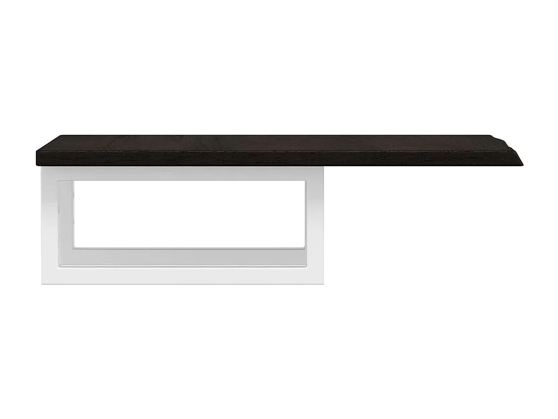 Étagère de vasque murale acier et bois de chêne massif