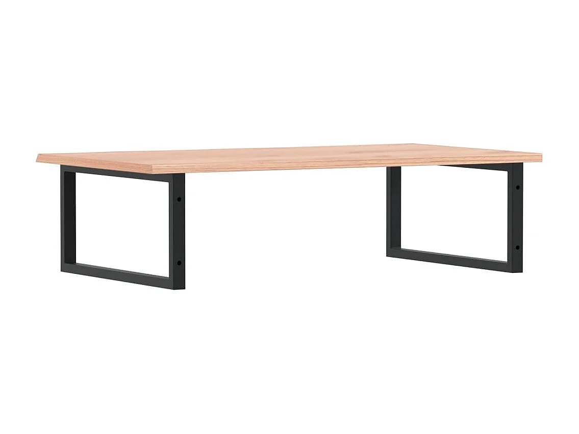 Ripiano a Parete per Lavabo in Acciaio e Massello di Rovere