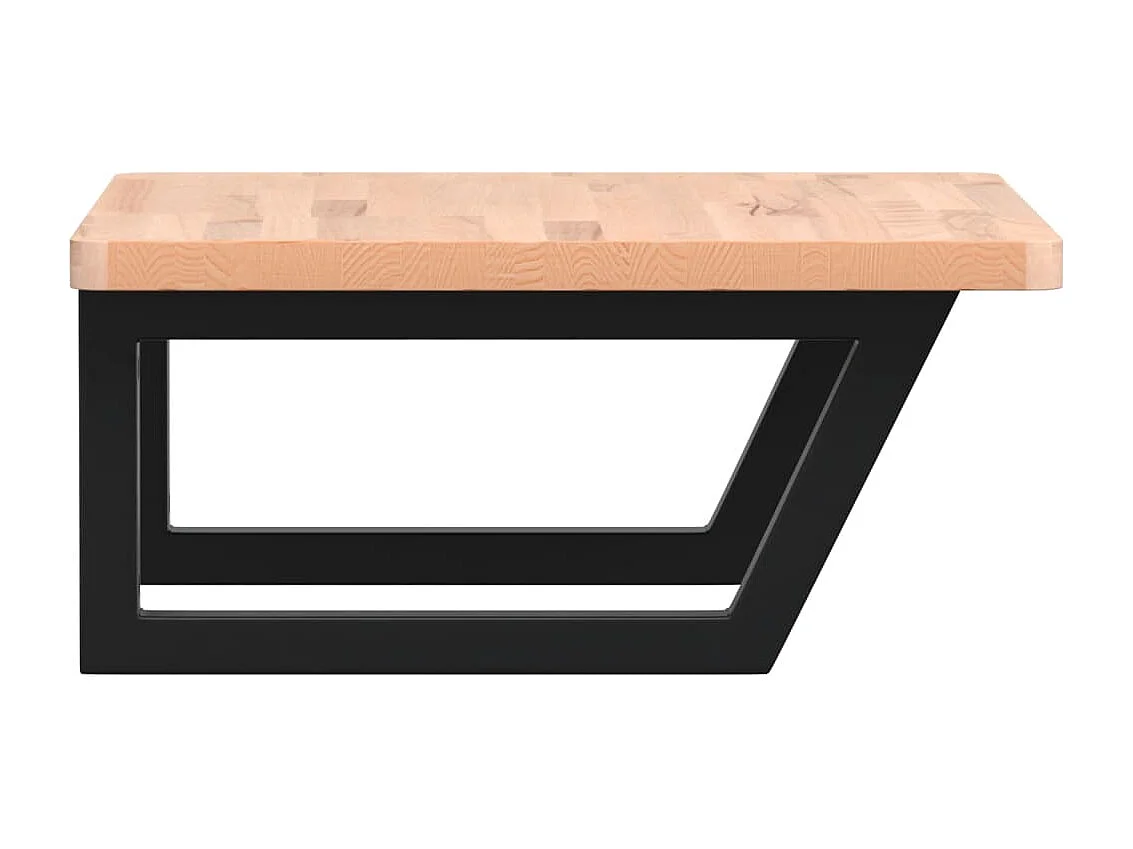 Étagère de vasque murale acier et bois massif de hêtre