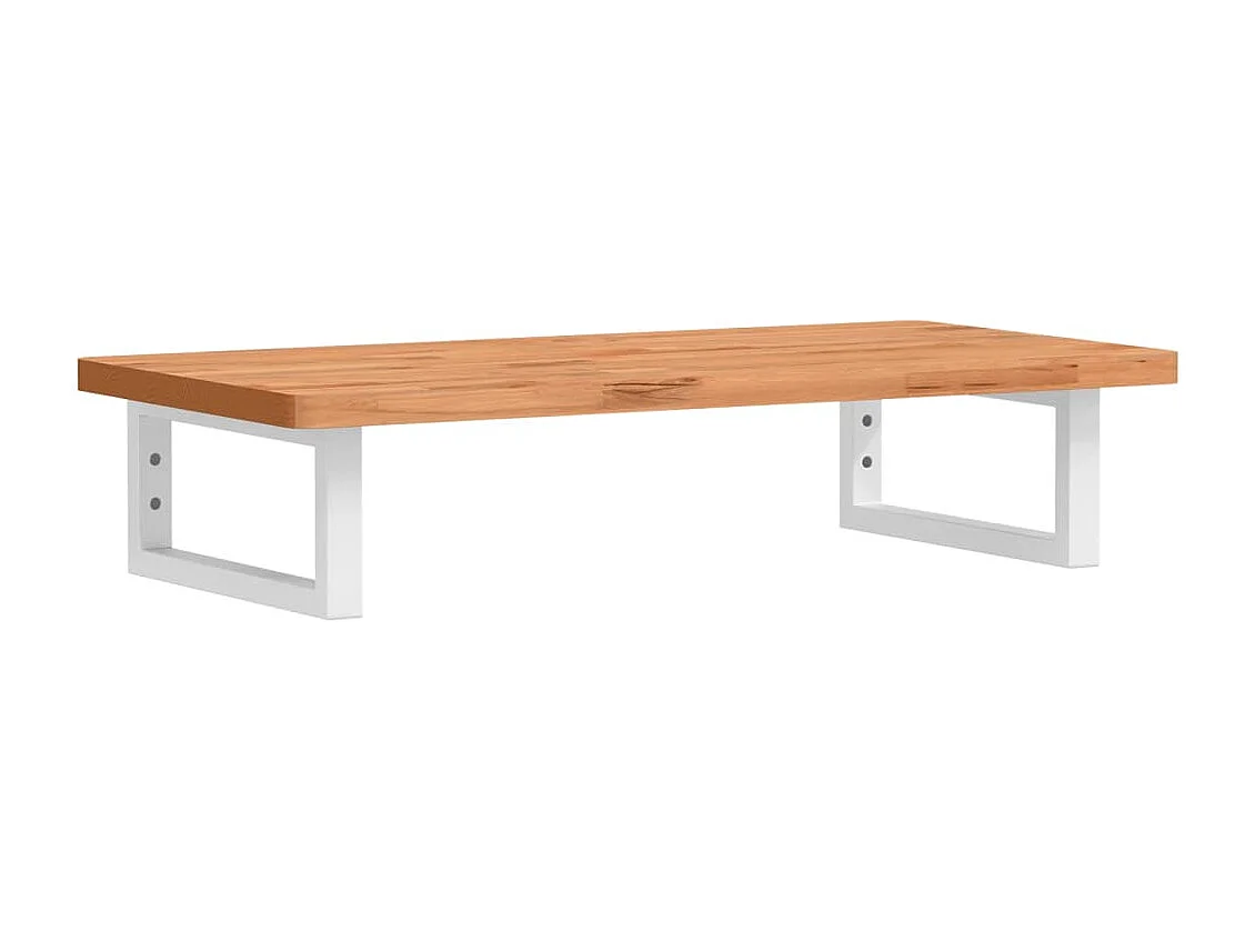 Waschbeckenregal Wandmontage Stahl und Massivholz Buche