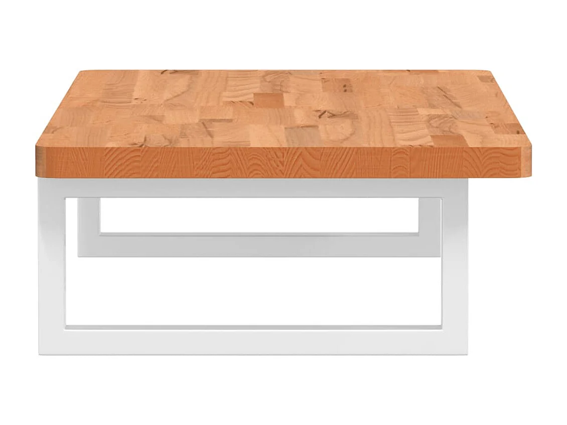 Waschbeckenregal Wandmontage Stahl und Massivholz Buche